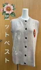 【新品未使用！】婦人服レディースシニア花模様ニットベスト