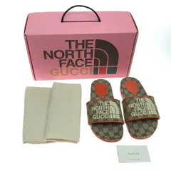 $$ GUCCI グッチ サンダル THENORTHFACE/679947 23.5-24cm 37 オレンジ×ブラウン