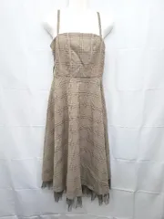 ◇ ⊇ ◎ 31 Sons de mode チェック ロング丈 キャミ ワンピース サイズ38 ブラウン系 マルチ レディース E  【1507010015073】