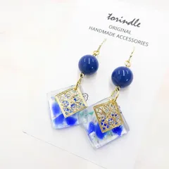 ピアス　イヤリング　天然石　琉球ガラス　透ける　綺麗　アクリルビーズ　揺れる