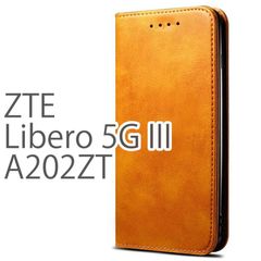 Libero 5G III ケース 手帳型 シンプル Libero5GIII  A202ZT リベロ5G3 スマホケース ZTE カバー 茶色 ブラウン 茶 革 レザー 送料無料 安い