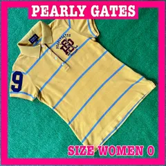 PEARLY GATES パーリーゲイツ 半袖 ロゴ刺繍 ボーダー柄 コットン ポロシャツ 0