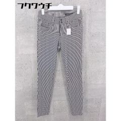 ◇ 5351 POUR LES FEMMES プーラファム Abahouse ストライプ ストレッチ パンツ サイズ0 ホワイト ブラック レディース 【1002798462960】