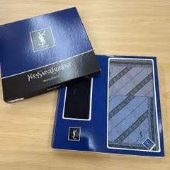 ◎【✨新品未使用✨】YVES SAINT LAURENT ハンカチ　靴下　イヴ・サンローラン　ブランドハンカチ 贈答品　三越　高島屋　東武　YSL 紳士 ハンカチセット　プレゼント　おしゃれ　アンティーク　ヴィンテージ　昭和レトロ　サンローラン　メンズ　男性用