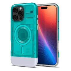Spigen iPhone16Pro ケース MagSafe対応 マグネット搭載 クラシック・C1・マグフィット ACS08153 ボンダイ・ブルー