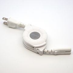巻き取り式電源ケーブル  (電源コード（2P メガネ型）, White)