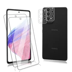 【即納】【４枚】FOR Galaxy A53 5G SC-53C SCG15 用のガラスフィルム（2枚入）+ FOR Galaxy A53 5G SC-53C SCG15 用のカメラフィルム（2枚入）超薄型 硬度9H 指紋防止 日本旭硝子製 for Galax