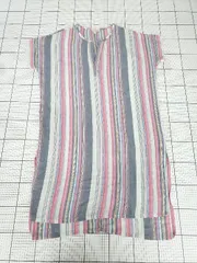 ◇ ⊂ GAP ギャップ ストライプ柄 半袖 ロング丈 シャツ ワンピース サイズS ピンク系 レディース E  【1509100083986】