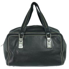 本物 シャネル CHANEL ココマーク ミニ ボストンバッグ ハンドバッグ レザー ブラック Coco Mark バッグ 中古 【フォロー割】