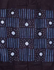 新作NEW【柚なしワンピース】 アフリカ・ナイジェリアの藍染布を使用 紺色 ワンピース