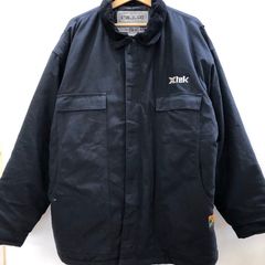 STEEL GUARD ワークジャケット 長袖 厚手 企業ロゴ ワンポイントロゴ 襟元コーデュロイ タイワン製 メンズ 2XL ブラック