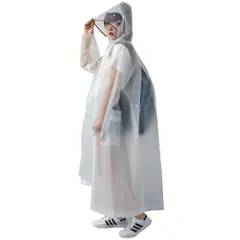 M_#201ホワイト [XIAOFEIF] レインコート レディース 自転車 二重つば ポケット2個 ロング丈のおしゃれな 原付用 レインポンチョ 雨具 軽量 リュックにも対応 レインコート メンズ 通勤通学 超防水 防風 防塵防雪 防風防水 収納袋付き 梅雨