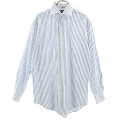 Polo by Ralph Lauren ポロバイラルフローレン ストライプ柄 長袖 クラシックフィット コットンシャツ 15-32/33 ホワイト メンズ 古着