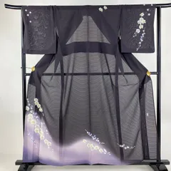 色留袖　正絹　ブルーグレー 梅　牡丹　松　水仙花と鶴　阿部佳雪　落款　紋付 色留袖 正絹 ブルーグレー 梅 牡丹 松 水仙花と鶴 阿部佳雪 落款