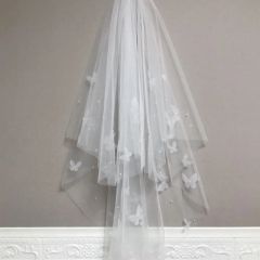 ♡可愛いアウトレット♡蝶々のホワイトベール〈papillon〉