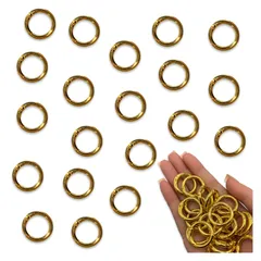 カラビナ 丸 ゴールド 25ｍｍ 20個 サークル リング 金具 キーリング キーホルダー ナスカン  リングショルダー アクセサリー ハンドメイド パーツ BD4184