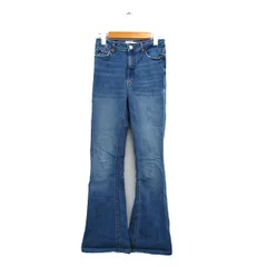 ザラ ZARA デニム ジーンズ フレア ウォッシュ加工 ストレッチ 36 ブルー 青 /KT2のサムネイル