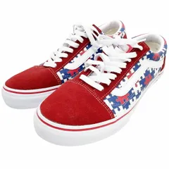ヴァンズ スニーカー オールドスクール パズル レッド 赤 ホワイト 白 V36CF US9 27cm VANS OLD SKOOL ローカットスニーカー シューズ 靴 クリスマス 誕生日 プレゼント ギフト バンズ【未使用】