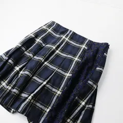 サカイラック sacai luck レオパードラメジャガード切替 フランネルチェックスカート 2/ネイビー プリーツ フレア【2400013719711】のサムネイル