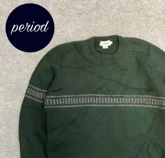 P492 J.CREW 00s 90s 古着　ウールニット　肉厚　緑　柄