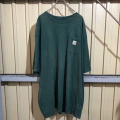 361 Carhartt 半袖 ポケットTシャツ 3XL TALL ダークグリーン ビッグサイズ カーハート ロゴ 古着卸 アメリカ仕入