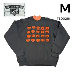 Lee古着パンプキンプリントトレーナーMブラック　TS00216