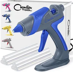 Chandler Tool チャンドラツール Full Size Hot Glue Gun  フルサイズ ホットグルーガン ブルー スティック7本付き 建設・DIY・クラフト用 海外製 60W 高温 大型 家庭修理 工芸 道具