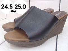 【アーチコンタクト】92970 レディース  ハイウェッジサンダル  ブラック×ブラウン LLサイズ（24.5cm~25.0cm）250514W010
