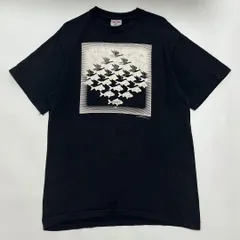 90s MCエッシャー USA製 ビンテージTシャツ L 黒 空と水 6869