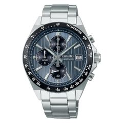 ケース:シルバー/文字盤:ブルーグレー×ブラック [セイコーウオッチ] 腕時計 セイコー セレクション Sシリーズ メンズ 電池式クオーツ クロノグラフ（縦三つ目） SBTR041 シルバー