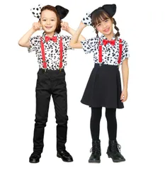 ユニセックス 140cm ダルメシアンシャツキッズ ハロウィン ブラック コスプレ アニマルシャツ クリアストーン(Clearstone)