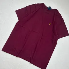 【希少】90年代 90's　Polo by RALPH LAUREN　シングルステッチ　ワンポイント刺繍　イエローポニー　tシャツ ルーズフィット　ゆったり　ボルドー