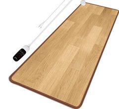 ホットカーペット 防水マット ホットキッチンマット 温度調整可 足元ヒーター 55*150cm ホットテーブルマット 暖房 寒さ対策 電気カーペット省エネ ブラウン ホットパッド