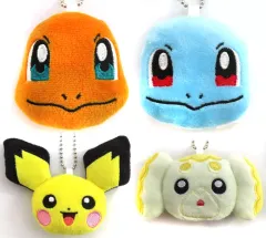 【中古】キーホルダー 全4種セット ボールチェーン付きフェイスぬいぐるみ～ヒトカゲ・ゼニガメ・ピチュー・パピモッチ～ 「ポケットモンスター」