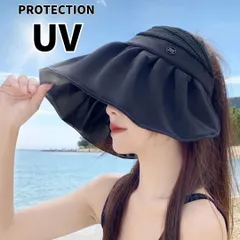 【セール！】UPF50＋ UVカット サンバイザー つば広 おしゃれ レディース 日除け 日焼け止め ゴルフ アウトドア スポーツ  ハット 夏 大きなつば 折りたたみ コンパクト 観戦 プールサイド 海 レジャー 人気 ゴムバンド 日焼け防止 パーリー