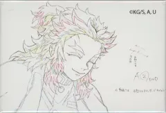 【中古】バッジ・ピンズ 煉獄杏寿郎(右向き/目閉じ/笑み) 「劇場版 鬼滅の刃 無限列車編 最終上映記念 ufotable劇場物販第三弾 原画コレクションスクエアランダム缶バッジA」