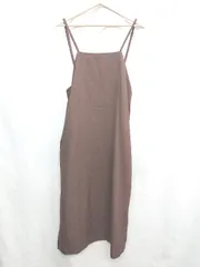 ◇ ⊂ URBAN RESEARCH DOORS スリット加工 肩紐調節可能 ロング丈 ワンピース サイズ1 ブラウン レディース E  【1503050049306】