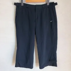 (^w^)b Nike ナイキ ハーフ パンツ 紺 ショート ウエスト ゴム FIT DRY スポーツ ボトムス 七分丈 夏 春 秋 イージー カジュアル トレーニング ラフ ネイビー レディース  サイズ M
