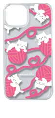 【新品未使用】iPhone14 アイフォン14 クリア ハードケース (ねこと毛糸玉) ドット 水玉 北欧 ねこ ネコ 動物 おしゃれ オシャレ 可愛い cl-ip14-267