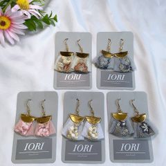 【A〜E】インド刺繍リボン ピアス