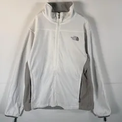 古着 ザ・ノースフェイス THE NORTH FACE フルジップフリースジャケット ワンポイントロゴ アウトドア ツートンカラー XL  ホワイト レディース