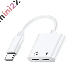 TYPE C 2口 変換アダプター 【 タイプC 充電+ タイプC オーディオ出力】 イヤホン 通話 高品質音声 丈夫 音楽 最大 60W 充電 対応 スマートフォン スマホ アダプタ 2in1 Android アンドロイド ケーブル 二股 二口 a11