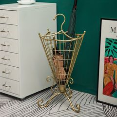 美品 アンティーク家具 傘立て 花柄ゴールドペイント 高さ約74cm