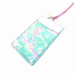 ステラマッカートニー STELLA McCARTNEY ID 定期 パスケース カードホルダー ネックストラップ付き 緑系 マルチカラー /UOのサムネイル