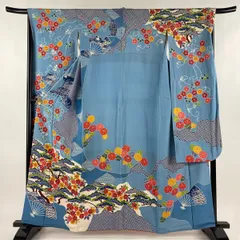 栗山吉三郎 琉球紅型 振袖 正絹 落款 fs285_1.jpg