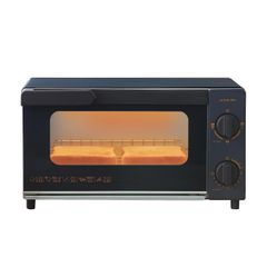 コイズミ オーブントースター 2枚焼き タイマー15分 温度調節3段階 トレー付き お手入れカンタン 1000W ブラック KOS-1032/K
