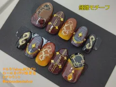 鍾離　しょうり　原神　モチーフネイル　痛ネイル　ネイルチップ　推し活　サイズオーダー無料