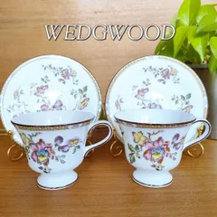 美品★ウェッジウッド スワロー カップ＆ソーサー ２客セット シノワズリ 黒壺