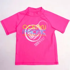 ラッシュガード 110 100 90 UPF50+ 半袖 水着 スイムウェア キッズ 子供 女の子 ガールズ 女児 海 川 プール 海水浴 水遊び OP オーピー オーシャンパシフィック 562461 PK ピンク