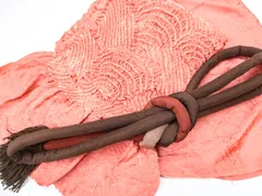 【一輝堂】【着物】和装小物　帯締め帯揚げセット　丸組　中抜き絞り　丸ぐけ　撚房　青海波文　24w-11847